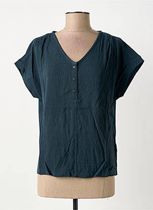 Top tissage crêpe manches courtes vert STREET ONE femme