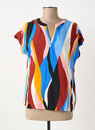 Blouse imprimé fantaisie manches courtes marron STREET ONE femme