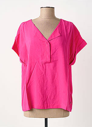 Blouse tissage popeline manches courtes rose STREET ONE femme
