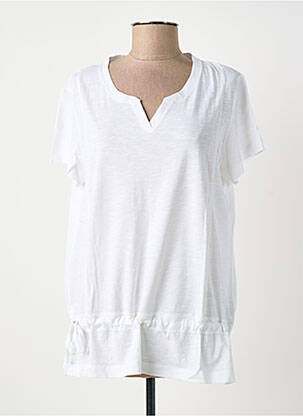 Tunique manches courtes tissage jersey blanc CECIL femme