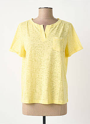 T-shirt col v manches courtes jaune STREET ONE femme