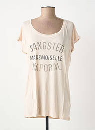 T-shirt sérigraphie manches courtes rose KAPORAL femme