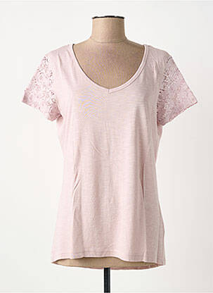 T-shirt col v manches courtes rose STREET ONE femme