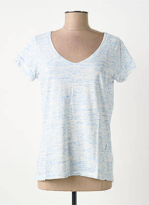 T-shirt col v manches courtes bleu LEE femme