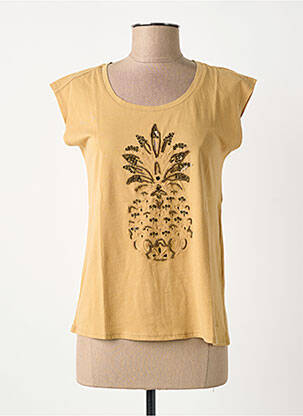 T-shirt stretch manches courtes beige SCHOOL RAG femme