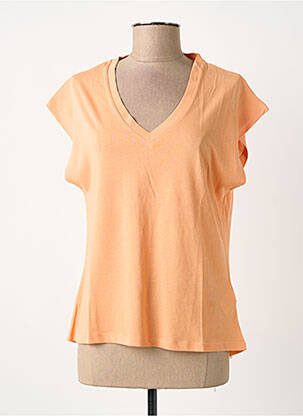 T-shirt col v manches courtes orange MOLLY BRACKEN femme