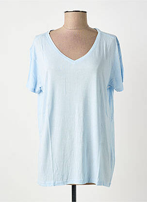T-shirt coupe droite manches courtes bleu SCHOOL RAG femme