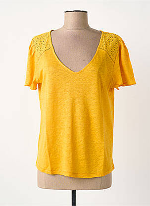 T-shirt coupe droite manches courtes jaune KANOPE femme