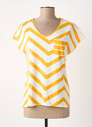 T-shirt col v manches courtes orange STREET ONE femme