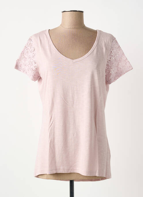 T-shirt col v manches courtes rose STREET ONE femme