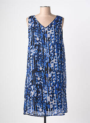 Robe mi-longue tissage crêpe sans manche bleu STREET ONE femme