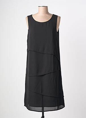 Robe mi-longue tissage crêpe sans manche noir STREET ONE femme