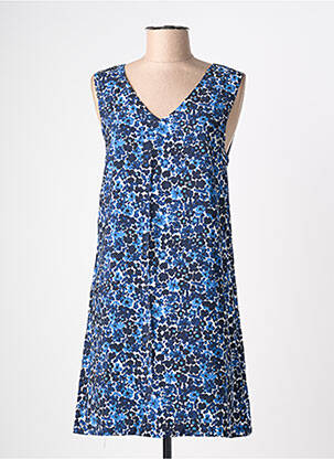Robe mi-longue imprimé fleurs sans manche bleu MOLLY BRACKEN femme