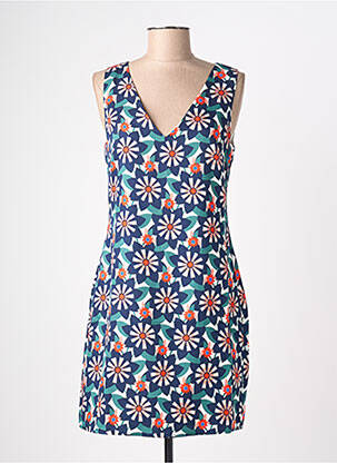 Robe mi-longue imprimé fleurs sans manche bleu MOLLY BRACKEN femme