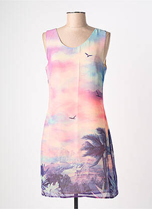 Robe mi-longue tissage crêpe sans manche violet MOLLY BRACKEN femme