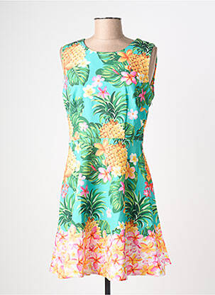 Robe mi-longue imprimé fleurs sans manche vert MOLLY BRACKEN femme