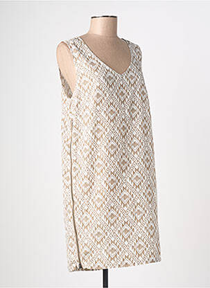 Robe mi-longue sans manche sans manche beige SCHOOL RAG femme
