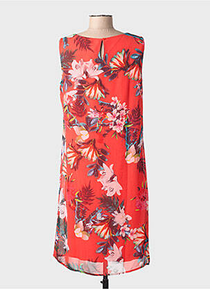 Robe mi-longue imprimé fleurs sans manche rouge STREET ONE femme