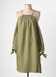 Robe mi-longue manches longues manches longues vert SUPERDRY femme