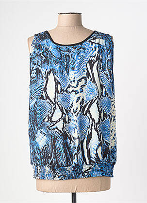 Top col v sans manche bleu SCHOOL RAG femme