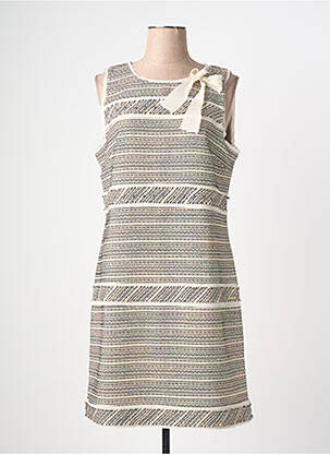 Robe mi-longue sans manche sans manche beige ANGY SIX femme
