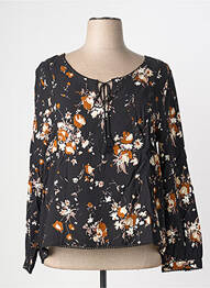 Blouse imprimé fleurs manches longues noir KANOPE femme