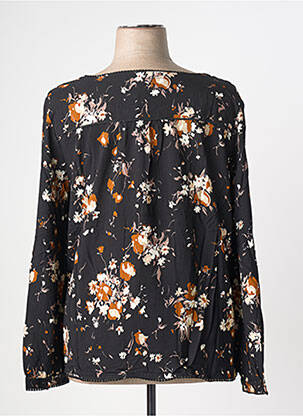 Blouse tissage popeline manches longues noir KANOPE femme