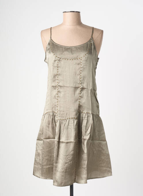 Robe mi-longue col rond fines bretelles vert SUD EXPRESS femme