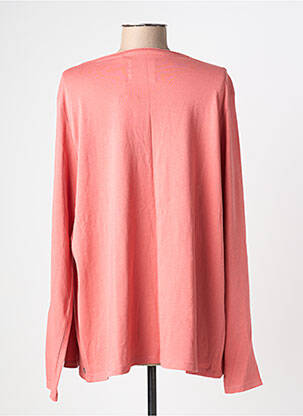 Gilet manches longues col châle rose CECIL femme