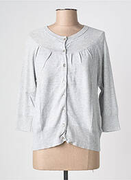Gilet manches longues stretch gris COQUELICOT femme