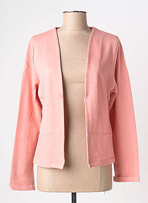 Gilet manches longues col châle rose COQUELICOT femme