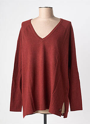 Pull tissage chiné manches longues marron SCHOOL RAG femme