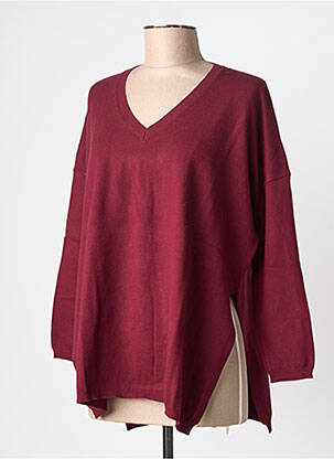 Pull coupe droite manches longues rouge CHATTAWAK femme