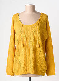 Top stretch manches longues jaune KANOPE femme