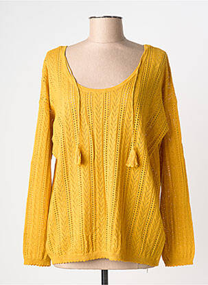 Top stretch manches longues jaune KANOPE femme