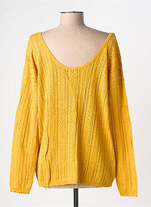 Top stretch manches longues jaune KANOPE femme