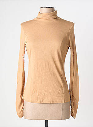 Pull col roulé coupe cintrée manches longues beige KANOPE femme