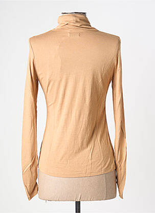 Pull col roulé coupe cintrée manches longues beige KANOPE femme