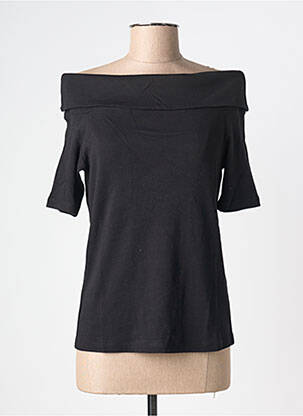 Top tissage jersey manches courtes noir STREET ONE femme