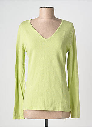 Pull coupe cintrée manches longues vert XANAKA femme