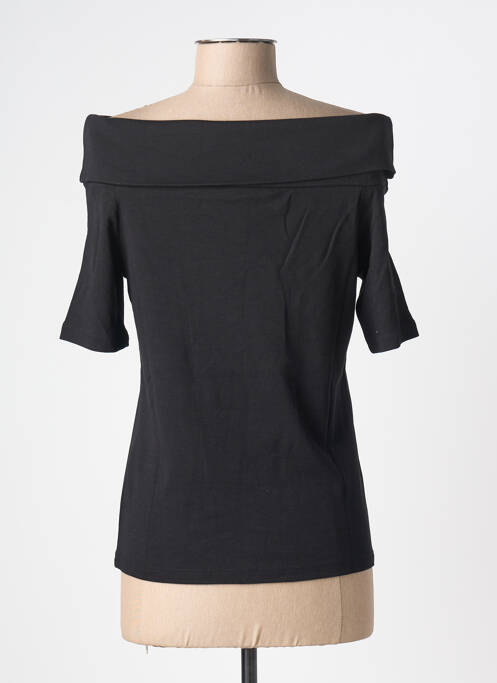 Top tissage jersey manches courtes noir STREET ONE femme