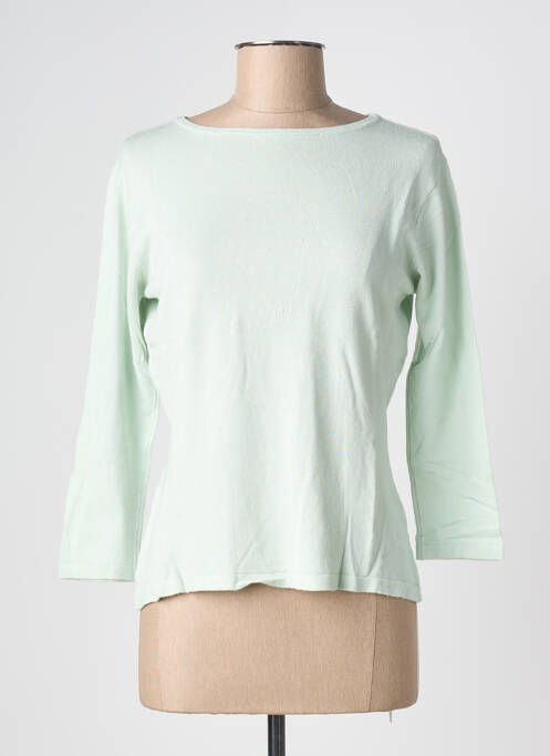 Pull coupe cintrée manches longues vert APUNTOB femme