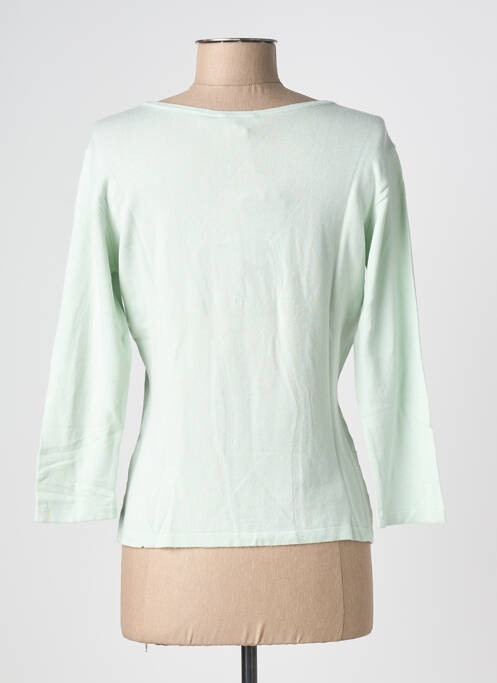 Pull coupe cintrée manches longues vert APUNTOB femme