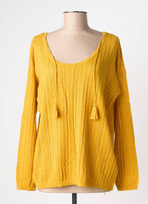 Top stretch manches longues jaune KANOPE femme