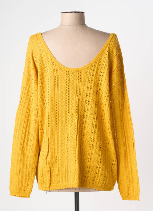 Top stretch manches longues jaune KANOPE femme