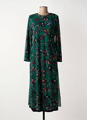 Robe longue imprimé fleurs manches longues vert STREET ONE femme