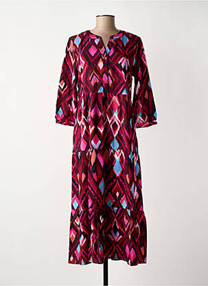 Robe longue imprimé fantaisie manches 3/4 violet STREET ONE femme