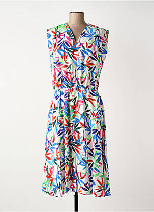 Robe mi-longue imprimé fantaisie sans manche blanc MOLLY BRACKEN femme