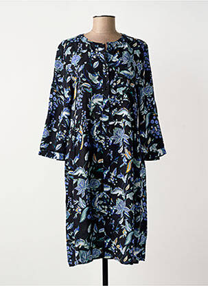 Robe mi-longue imprimé fleurs manches 3/4 noir STREET ONE femme