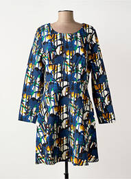 Robe mi-longue imprimé fantaisie manches longues bleu MOLLY BRACKEN femme